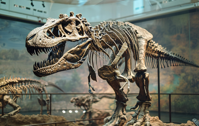 Скелет тираннозавра (Tyrannosaurus rex) в Национальном музее естественной истории в Вашингтоне