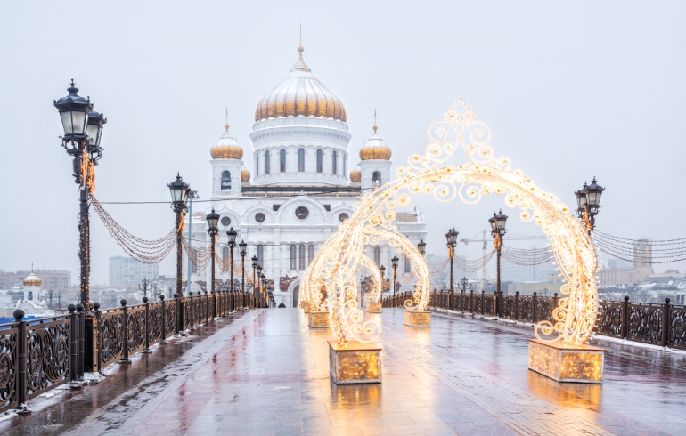 Новогодняя Москва: Патриарший мост