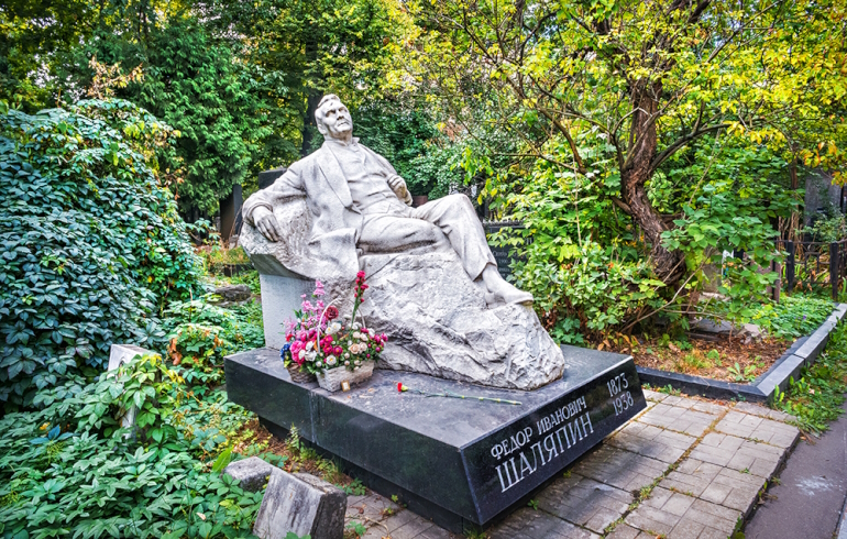 Новодевичье кладбище: надгробие на могиле Фёдора Ивановича Шаляпина