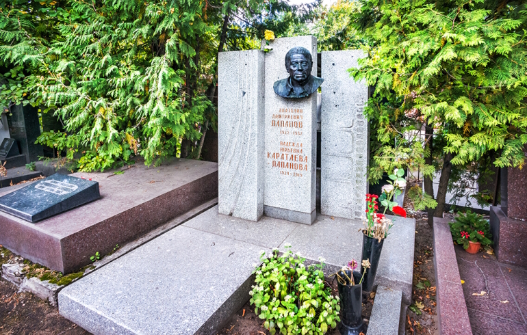 Новодевичье кладбище: надгробие на могиле Анатолия Папанова
