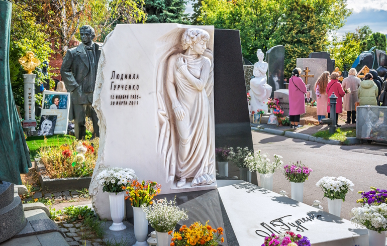 Новодевичье кладбище: надгробие на могиле Людмилы Гурченко