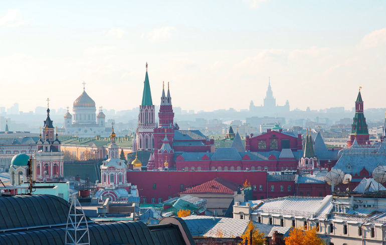 Панорама Москвы со смотровой площадки Центрального Детского Магазина
