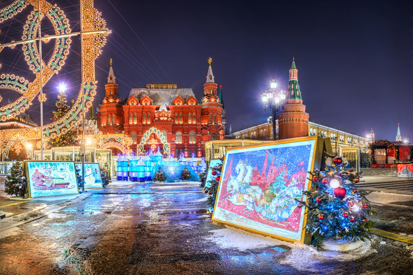 Новогодняя Москва. Праздничная иллюминация на Красной площади