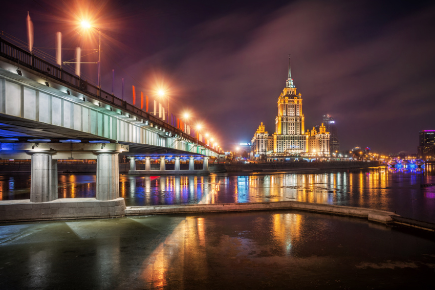 Ночная Москва. Гостиница «Украина»
