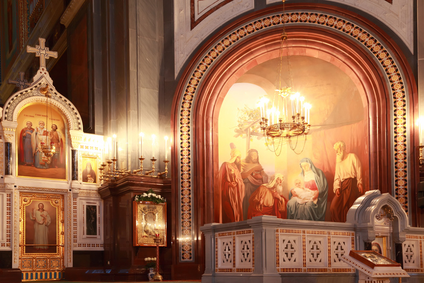 Интерьер храма Христа Спасителя в Москве